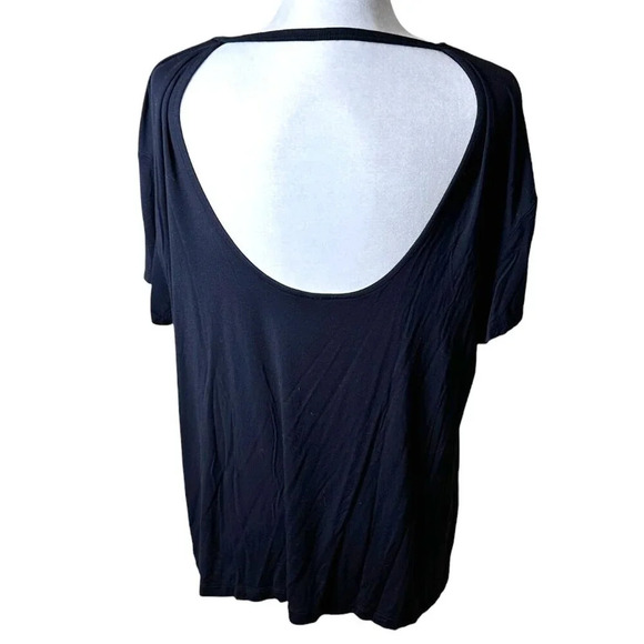 JOYLAB Low Back Soft Knit Black Drape Top - size Medium - Picture 1 of 8